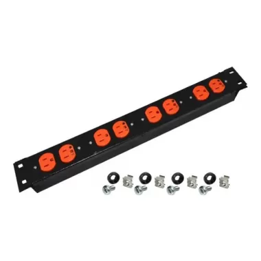 Multitoma Horizontal Rack 12 Serv. Toma Doble Naranja + Portafusible ...